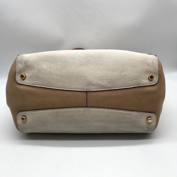 Coach Ivory & Brown Pebbled Leather Hadley Hobo Bag 76088 - Picture 5 of 11